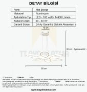 TT Aydınlatma TT308-BY  Papatya Modeli Mat Beyaz 2 Renk Modüllü Led Avize - 5