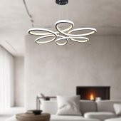 TT Aydınlatma TT308-SY  Papatya Modeli Mat Siyah 2 Renk Modüllü Led Avize - 4