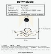 TT Aydınlatma TT308-SY  Papatya Modeli Mat Siyah 2 Renk Modüllü Led Avize - 5