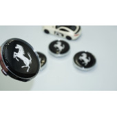DK Tuning Ferrari Gümüş Siyah Jant Göbeği Kapak Seti 60mm - 1