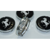 DK Tuning Ferrari Gümüş Siyah Jant Göbeği Kapak Seti 60mm - 4