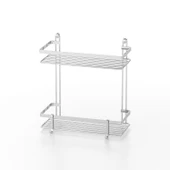 TEKNOTEL İKİ KATLI LAMALI BANYO RAFI KANCALI KROM ES067H - 4