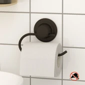 TEKNOTEL DELME VİDA MATKAP YOK!  VAKUMLU TUVALET KAĞITLIK MAT SİYAH DM239 - 1