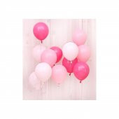 Metalik Balon Fuşya - Pembe - Beyaz 10 Adet - 1