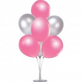 Metalik Balon Pembe - Gümüş Gri 10 Adet - 1
