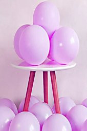 Makaron Mor Renk Balon 25 Adet - 1