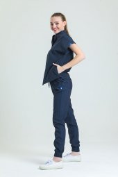 SANEM- Kadın Likralı Koyu Gri Üniforma Takımı thumbnail 3