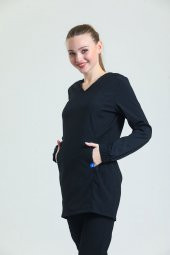 Wio Uniform TULİP Kadın Likralı Tesettür Siyah Üniforma Üst thumbnail 1
