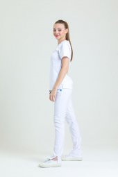 Wio Uniform FREESIA- Kadın Likralı Beyaz Üniforma Takımı - 2