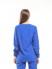 Wio Uniform TULİP Kadın Likralı Tesettür Royal Mavi Üniforma Üst thumbnail 3