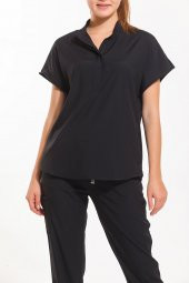 SANEM- Kadın Likralı Siyah Üniforma Üst thumbnail 2