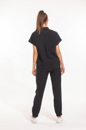 SANEM- Kadın Likralı Siyah Üniforma Üst thumbnail 3