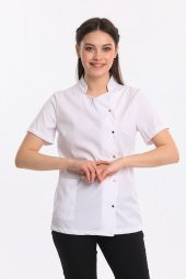 Wio Uniform COSMOS- Kadın Likralı Beyaz Üniforma Üst - 4