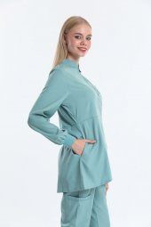 Wio Uniform JASMINE - Kadın Likralı Mint Yeşili Tesettür Üniforma Üst - 2