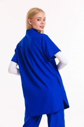 Wio Uniform MELİN - Kadın Likralı Royal Mavi Tesettür Üniforma Üst thumbnail 2