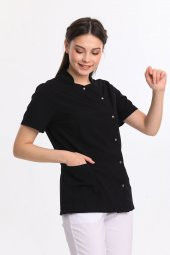 Wio Uniform COSMOS- Kadın Likralı Siyah Üniforma Üst thumbnail 3