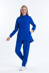 Wio Uniform JASMINE - Kadın Likralı Royal Mavi Tesettür Üniforma Takımı - 1