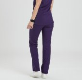 Wio Uniform BASIC- Kadın Likralı Mor Üniforma Pantolon thumbnail 2
