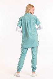 Wio Uniform MELİN - Kadın Likralı Mint Yeşili Tesettür Üniforma Takımı - 2
