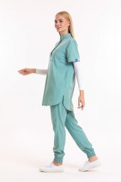 Wio Uniform MELİN - Kadın Likralı Mint Yeşili Tesettür Üniforma Takımı - 3