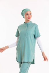 Wio Uniform MELİN - Kadın Likralı Mint Yeşili Tesettür Üniforma Takımı - 4