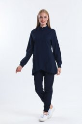 Wio Uniform JASMINE - Kadın Likralı Lacivert Tesettür Üniforma Takımı - 1