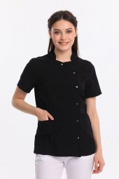 Wio Uniform COSMOS- Kadın Likralı Siyah Üniforma Üst thumbnail 1