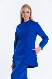 Wio Uniform JASMINE - Kadın Likralı Royal Mavi Tesettür Üniforma Üst - 1