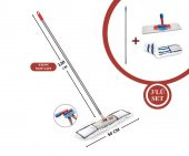 FLORA 3LÜ MOP SETİ (KROM SAP, MİKROFİBER BEZ, MOP APARATI) - 1