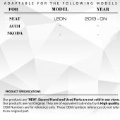 Seat Leon, Audi, Skoda İçin Bagaj Dişlisi (GRİ) - 8