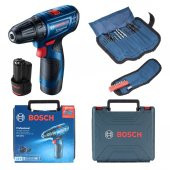Bosch Professional GSR 120-LI 2.0Ah Çift Akülü Delme/Vidalama Makinesi + 23 Parça Set - 06019G8002 - 1