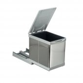 RAYLI ÇÖP KOVASI OTOMATİK 16 LT METALİK GRİ - 2