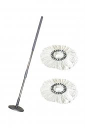 Zambak Tüm Temizlik Seti Kovalarına Uyumlu Yedek Sap + 2 Mop - 1