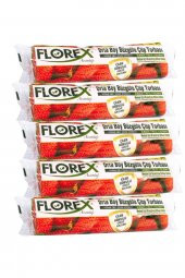 Florex  Büzgülü Orta Boy Çöp Torbası Avantaj Seri 5 Rulo Çilek Kokulu - 1