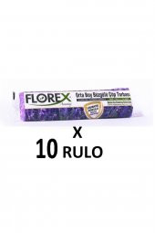 Florex Lavanta Kokulu Büzgülü Orta Boy ( 55x60 Cm ) Çöp Poşeti Mor 10 Rulo - 1