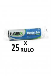 Florex Standart Orta Boy ( 55x60 Cm ) Siyah Çöp Poşeti 25 Rulo 20x25  500 Adet - 1