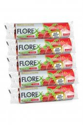 Florex  Büzgülü Çilek Kokulu Orta Boy Çöp Poşeti 5 Rulo 55x60 - 1