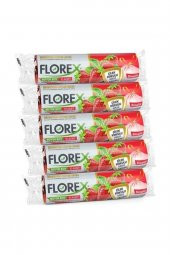 Florex Büzgülü Çilek Kokulu Büyük Boy Çöp Torbası 65x70 Cm 5 Li Rulo - 1