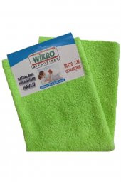 WİKRO  Battal Boy Overloklu Yeşi lMikrofiber Havlu 50x70 cm - 1
