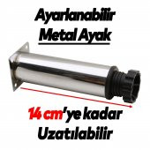 Mobilya Kanepe Baza Koltuk Metal Destek Ayağı Ayarlanabilir Krom Ayak 12 cm - 2