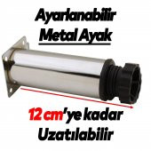 Mobilya Kanepe Baza Koltuk Metal Destek Ayağı Ayarlanabilir Krom Ayak 10 cm - 3