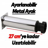 Mobilya Kanepe Baza Koltuk Metal Destek Ayağı Ayarlanabilir Krom Ayak 25 cm thumbnail 3