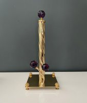 Selim Dekor Kristal Havluluk Mor - 1