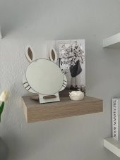 Masaüstü Beyaz Renk Hediyelik Dekoratif Makyaj Aynasi,Tavşan Kulaklı,Sevimli Ayna, Çocuk ve Genç Ayna, Dekoratif Ayna,Mini Ayna - 1