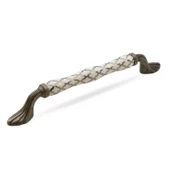 Carvent Lüks Porselen (128 mm-12.8 cm) Beyaz Eskitme Antik Gümüş Mobilya Mutfak Dolap Kulpu Kulbu thumbnail 8