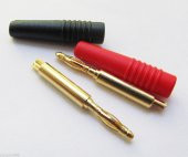 Banana Jack 2 mm Gold Kırmızı+Siyah - 4