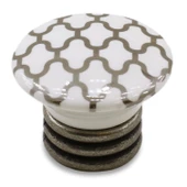 Carvent Lüks Porselen Düğme Beyaz Eskitme Antik Gümüş Mobilya Mutfak Dolap Kulpu Kulbu Kulpları thumbnail 1