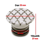 Carvent Lüks Porselen Düğme Beyaz Eskitme Antik Gümüş Mobilya Mutfak Dolap Kulpu Kulbu Kulpları thumbnail 6