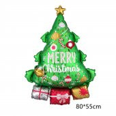 Yılbaşı Yeniyıl Dekorasyonu Helyuma Uyumlu Yılbaşı Ağacı Folyo Balon Seti 5 Parça Christmas Balloons - 2