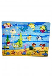 25 Parça Deniz Canlıları Ahşap Puzzle - 1